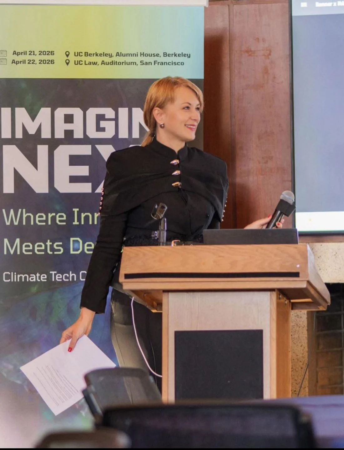 Julia Daviy speaking at the Imagine Next summit